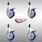 Service Caster 5 Inch 316SS Blue Poly Swivel 1 Inch Expanding Stem Caster Set Lock Brake SCC-SS316TTLEX20S514-PPUB-BLUE-1-4 - alternate 1